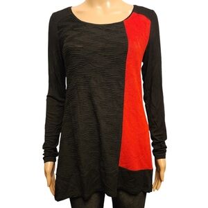 Patrizia Luca Color Block Black and Red Top